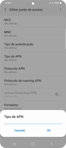 Introduza mms e prima OK.