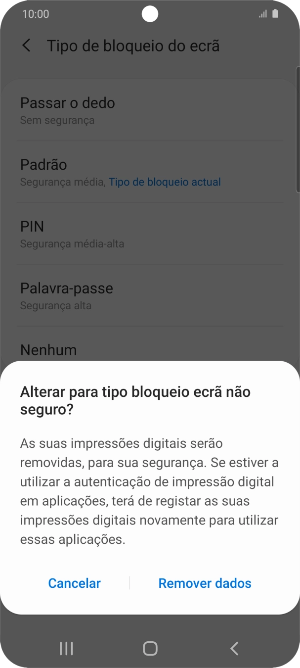 Prima Remover dados.