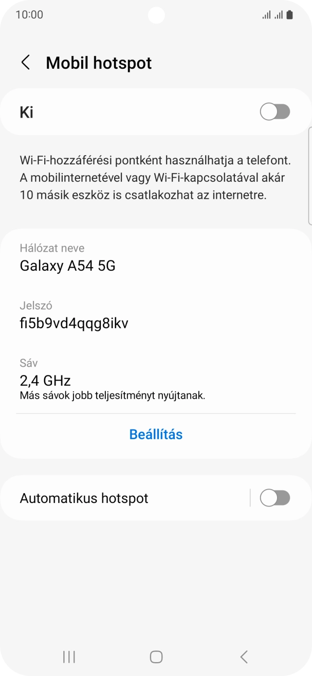 Válaszd a Beállítás lehetőséget.