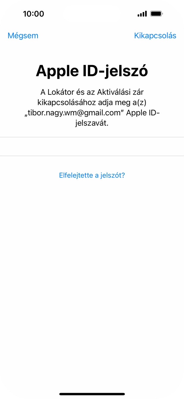 Válaszd a Kikapcsolás lehetőséget.