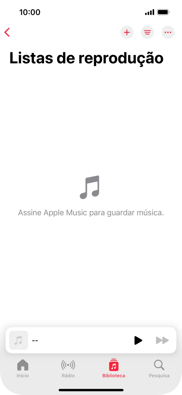 Prima o ícone de nova lista de reprodução.