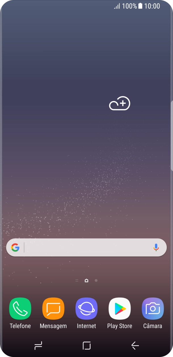 Deslize o dedo para baixo a partir do topo do ecrã.
