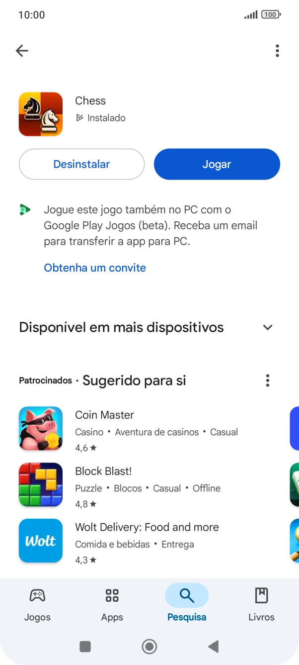 Prima a tecla de início para terminar e voltar ao ecrã inicial.