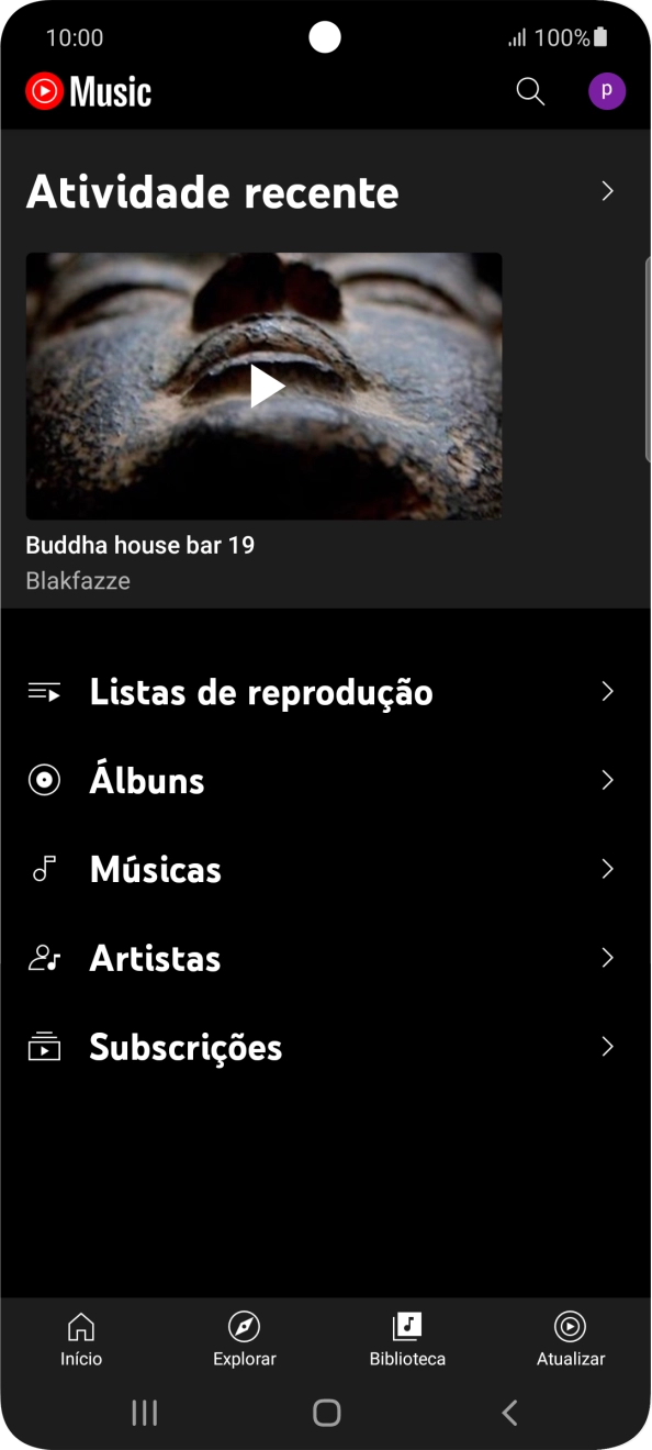 Prima a categoria pretendida e dirija-se ao ficheiro de música pretendido.