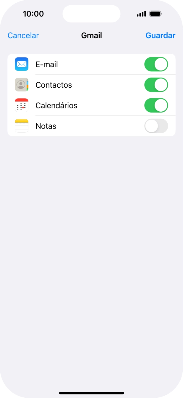 Se o ecrã mostrar esta imagem, a sua conta foi identificada e configurada automaticamente. Siga as indicações no ecrã para introduzir informações adicionais e concluir a configuração.