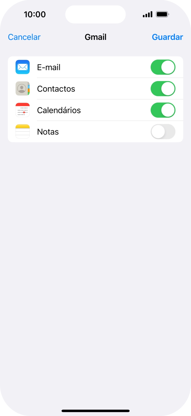 Se o ecrã mostrar esta imagem, a sua conta foi identificada e configurada automaticamente. Siga as indicações no ecrã para introduzir informações adicionais e concluir a configuração.