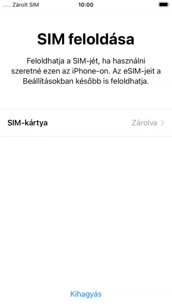Válaszd a SIM-kártya lehetőséget.