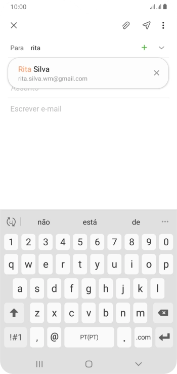 Prima o contacto pretendido.
