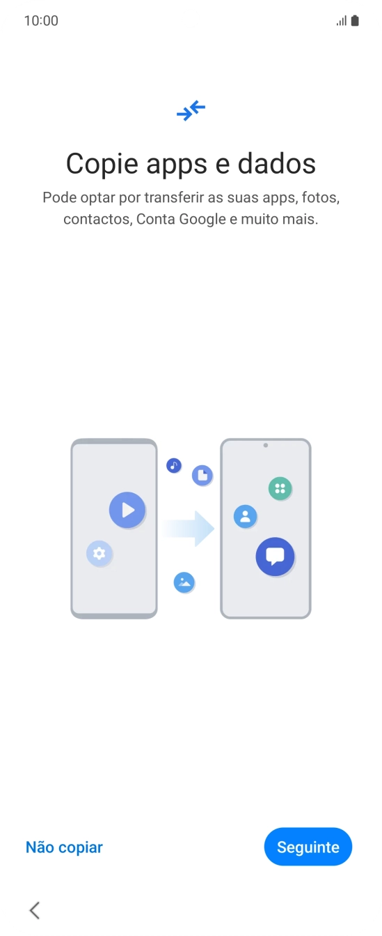 Prima Não copiar e siga as indicações no ecrã para terminar a ativação.