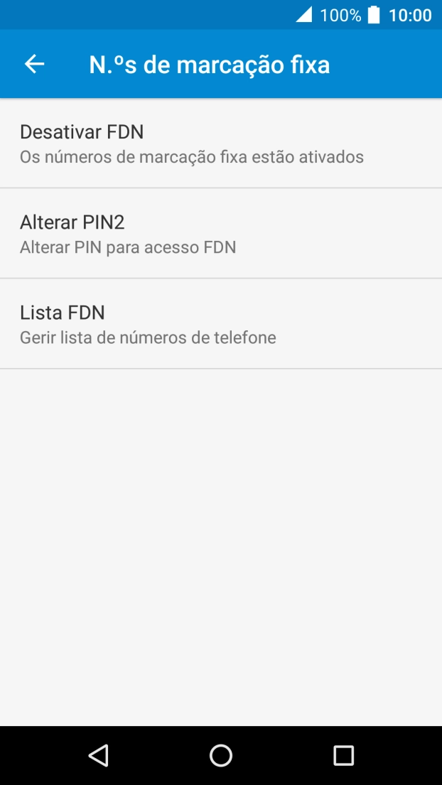 Prima Desativar FDN para desativar a marcação permitida.