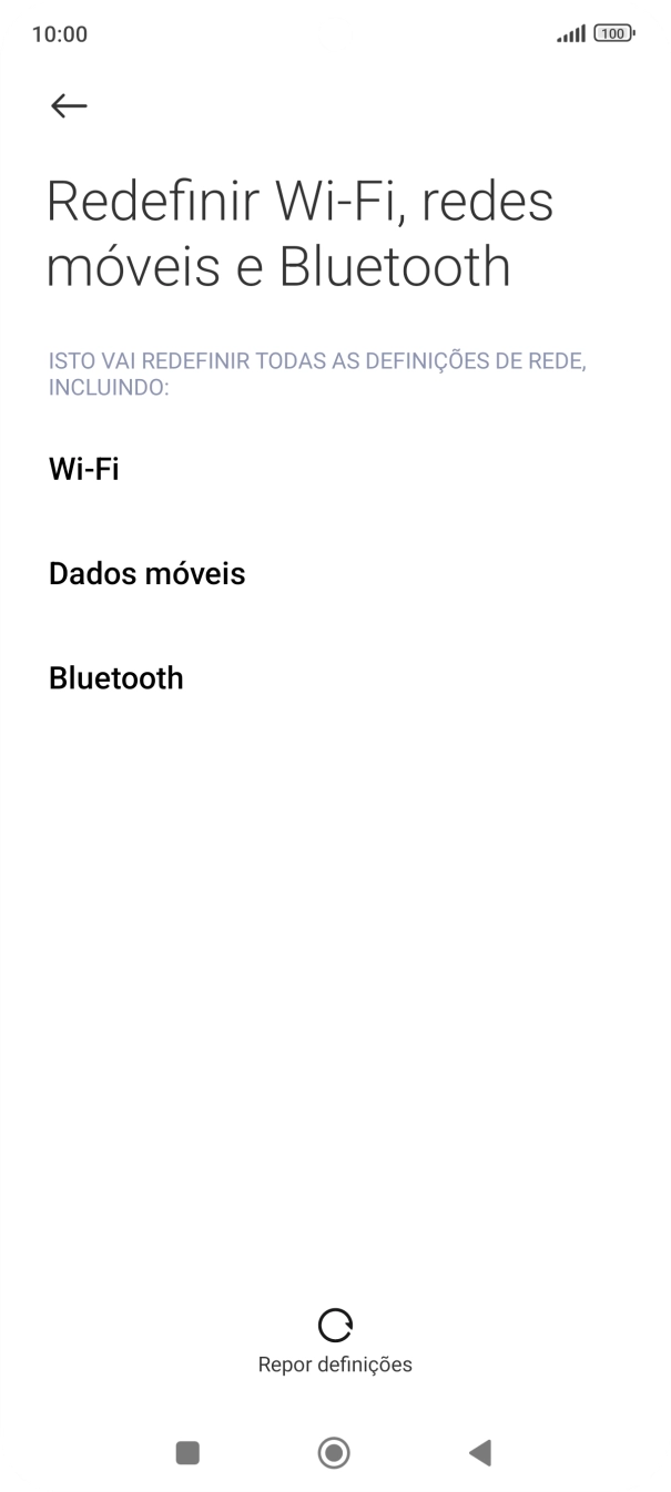 Prima Repor definições.