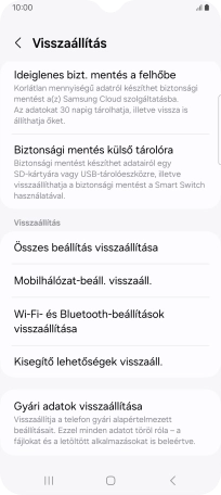 Válaszd a Gyári adatok visszaállítása lehetőséget.
