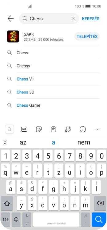 Írd be a keresett alkalmazás nevét vagy kategóriáját, és kattints a keresés ikonra.