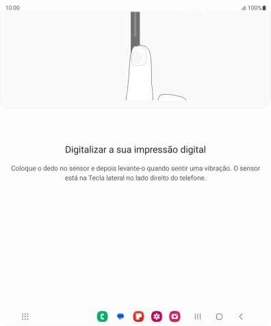 Siga as indicações no ecrã para definir a impressão digital como código de bloqueio.