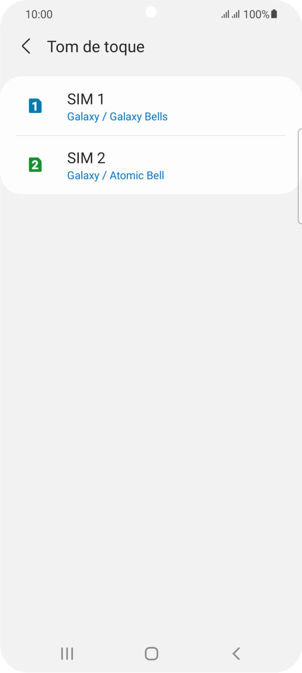 Prima o cartão SIM pretendido.