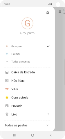 Prima o ícone de definições.