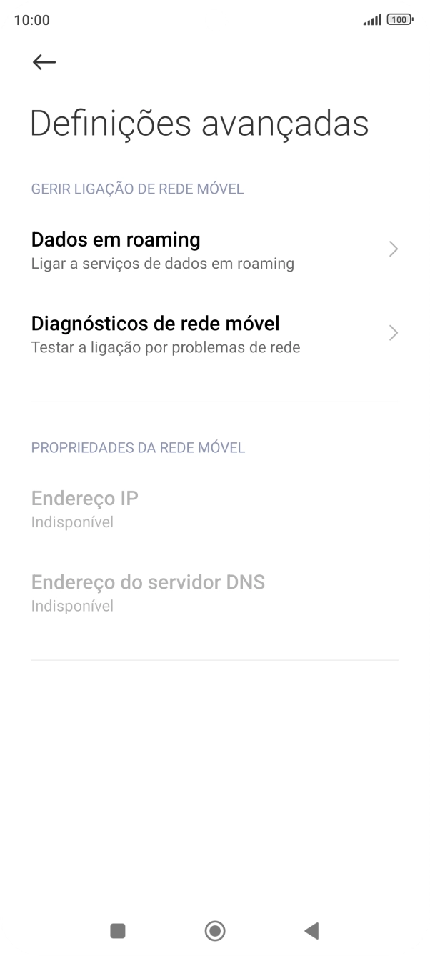 Prima Dados em roaming.