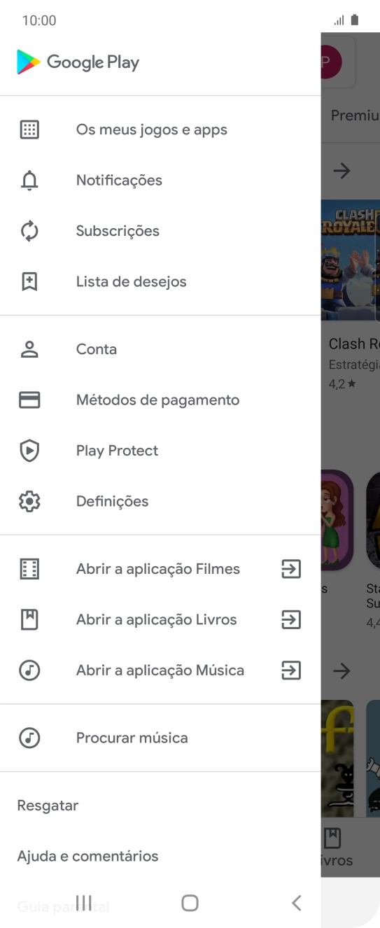 Prima Os meus jogos e apps.