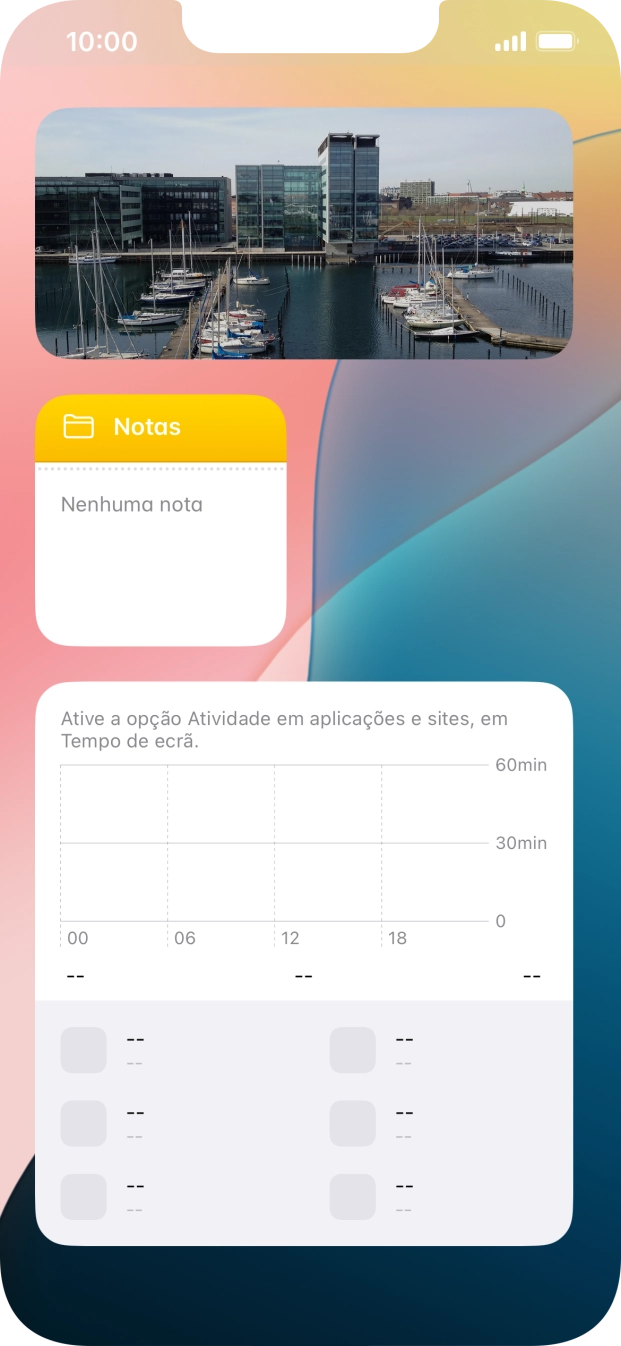 Mantenha premida por um instante a pilha de widgets pretendida.