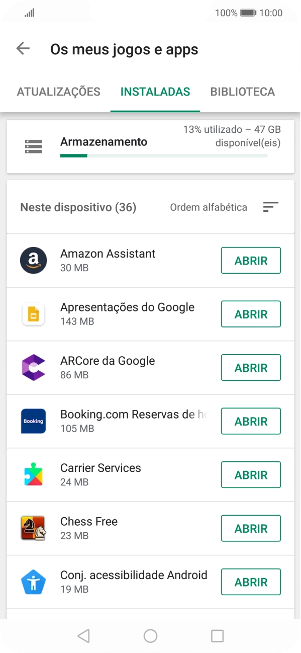 Prima a app pretendida.