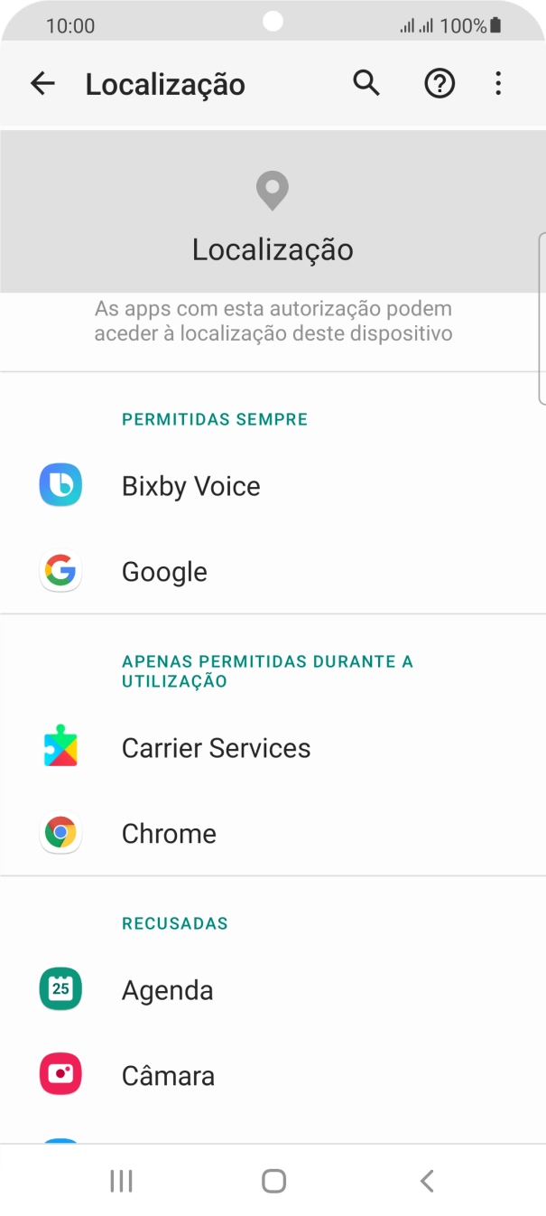 Prima a app pretendida.