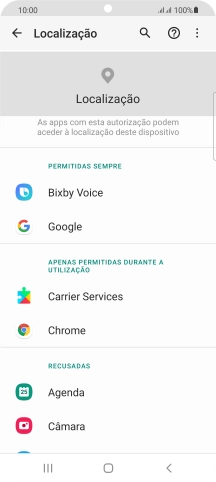 Prima a app pretendida.
