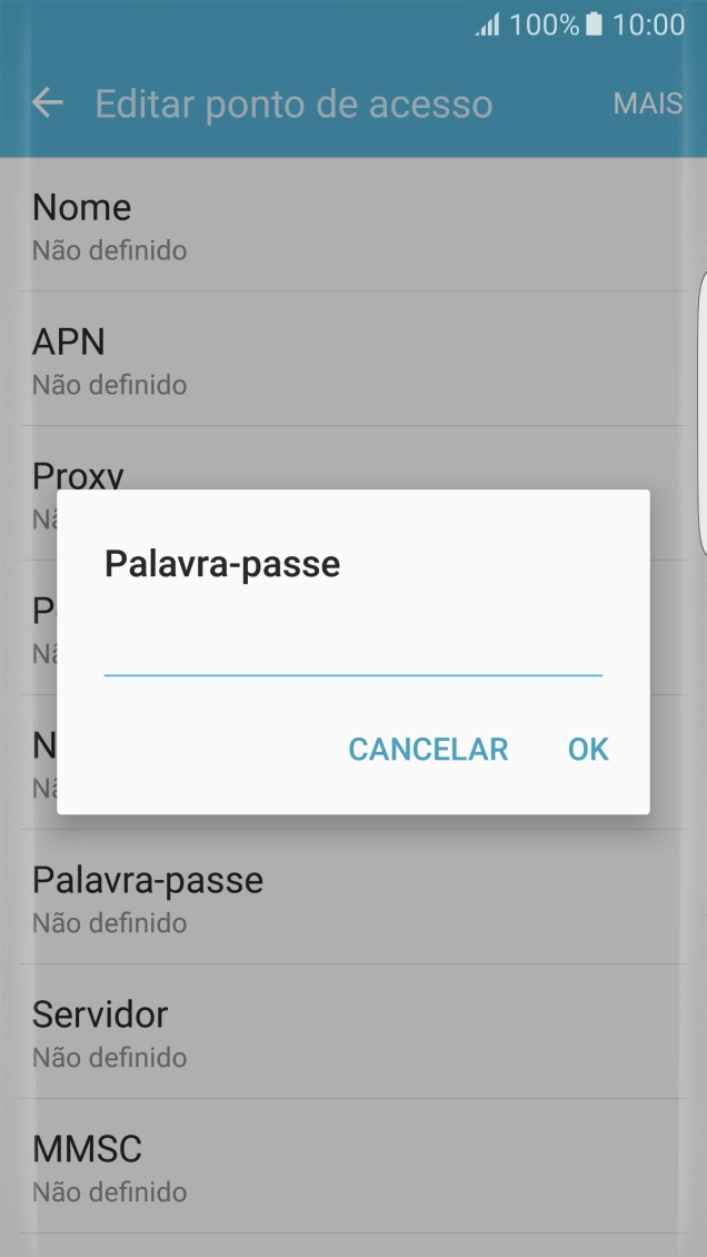 Introduza vodafone e prima OK.