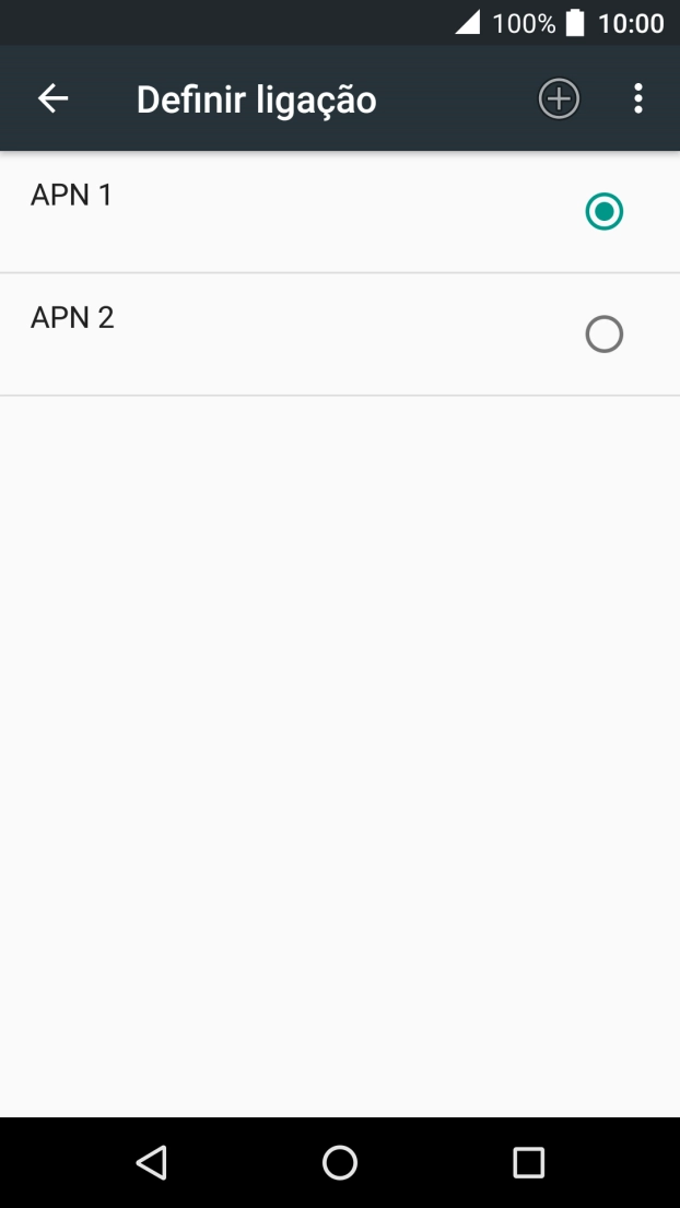 Prima o campo junto à ligação de dados pretendida para a ativar.