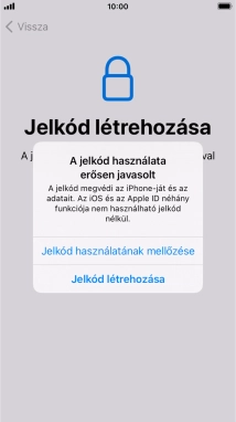 Ha kikapcsolod a funkciót, válaszd a Jelkód használatának mellőzése lehetőséget.