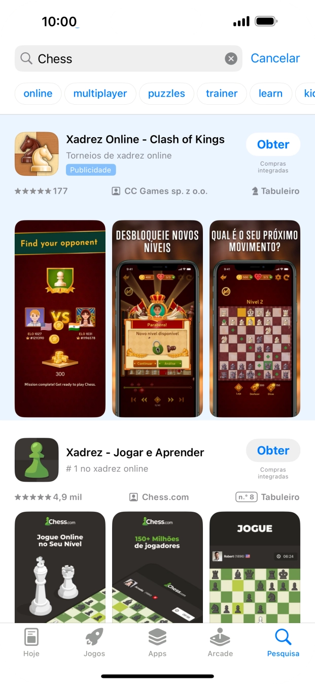 Prima a app pretendida.