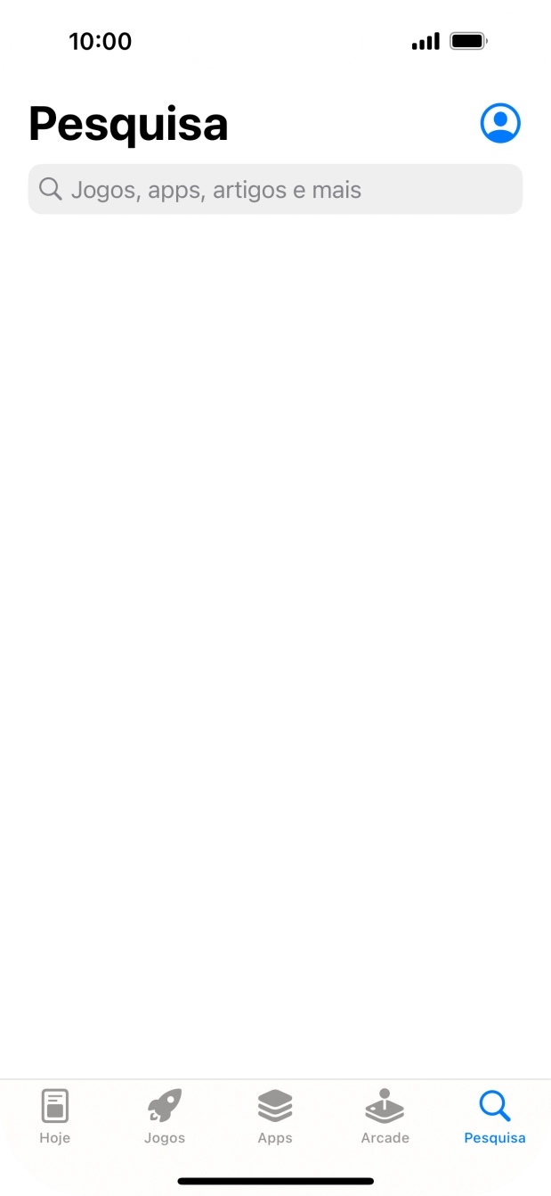 Prima o campo de pesquisa e introduza o nome ou categoria da app pretendida.