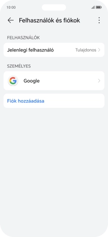 Válaszd a Fiók hozzáadása lehetőséget.
