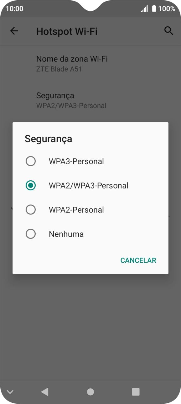Prima WPA3-Personal para proteger o hotspot Wi-Fi com uma password.