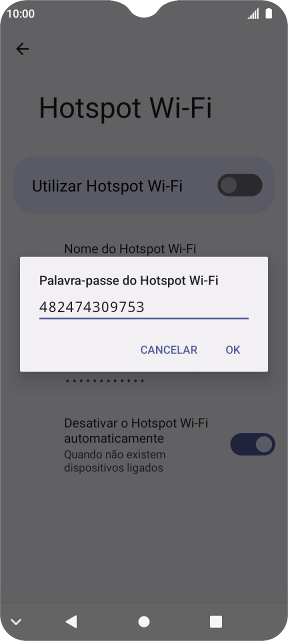 Introduza a password pretendida e prima OK.