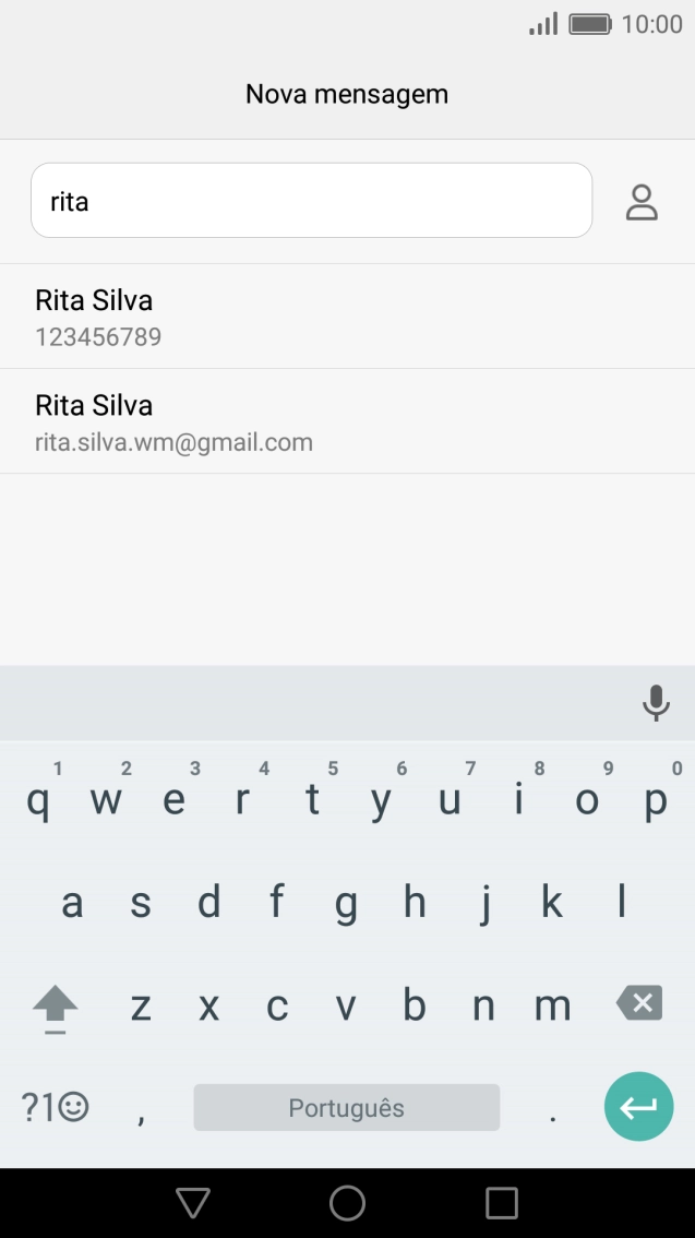 Prima o contacto pretendido.