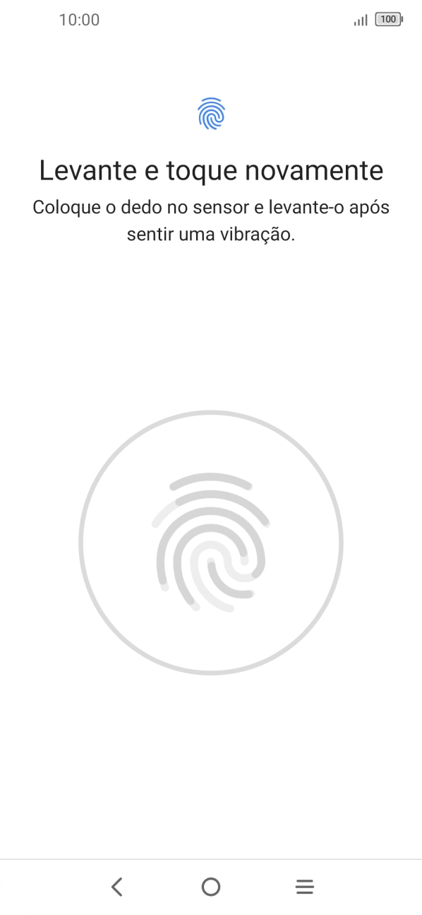 Siga as indicações no ecrã para definir a impressão digital como código de bloqueio.