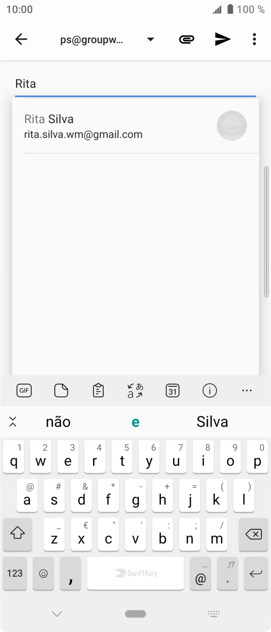 Prima o contacto pretendido.