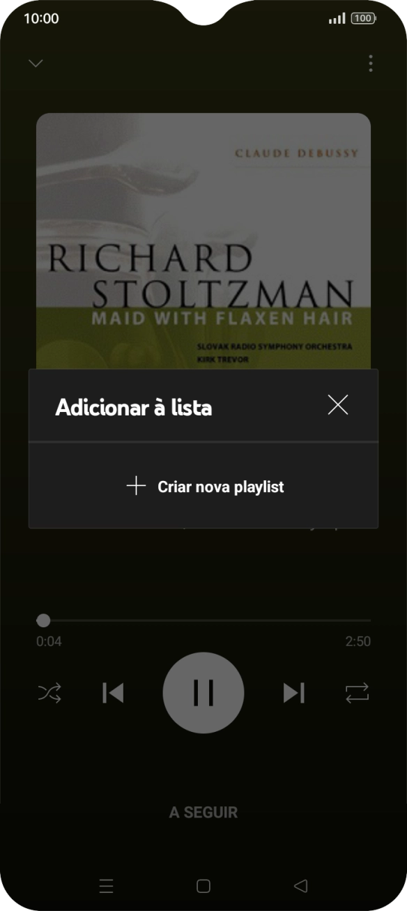 Prima Criar nova playlist.