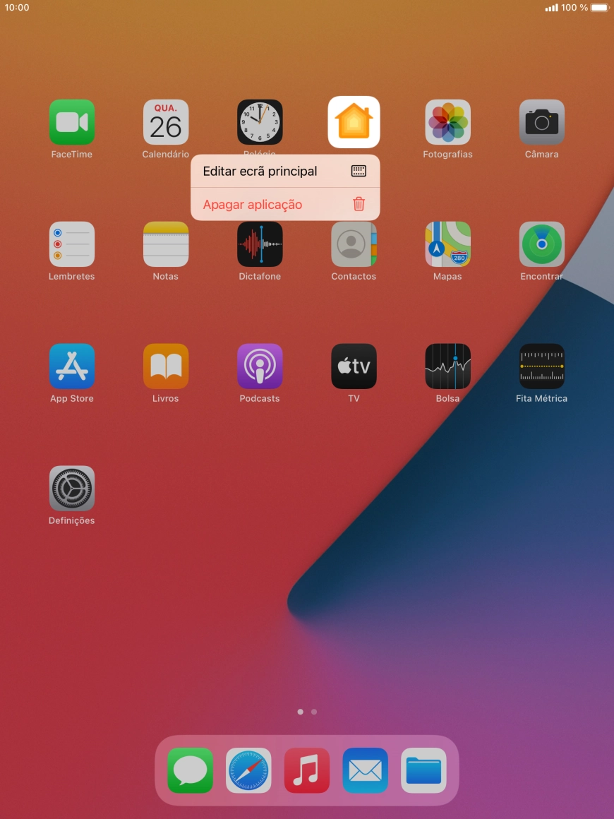 Prima Apagar aplicação.