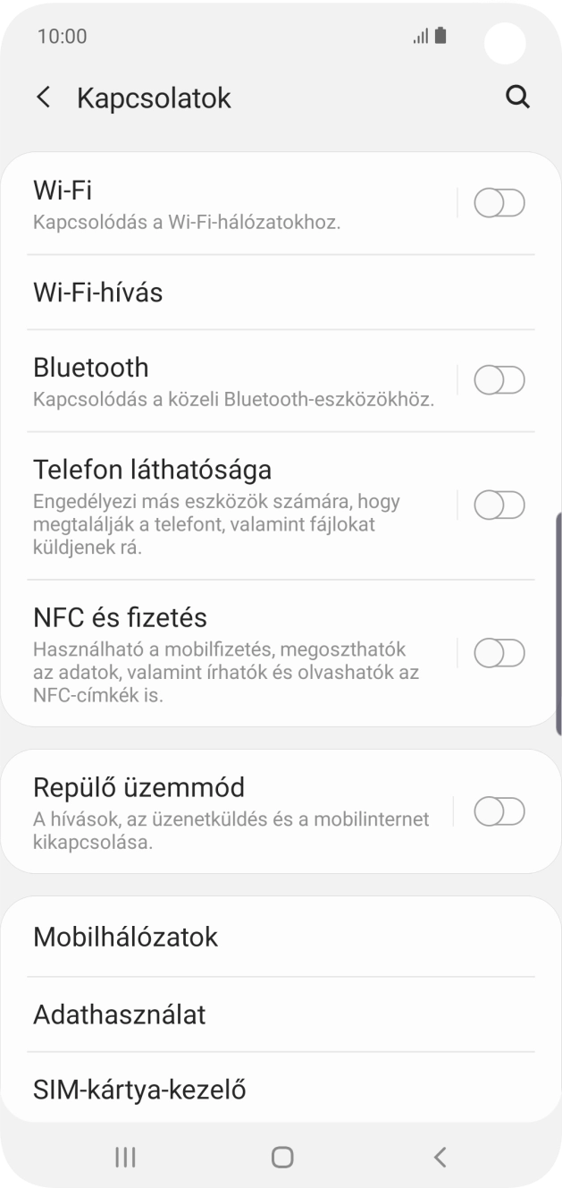 Válaszd a Mobilhálózatok lehetőséget.