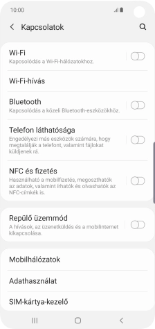 Válaszd a Mobil hotspot és Int.megosztás lehetőséget.
