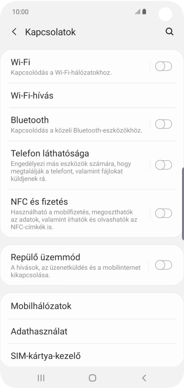 Válaszd a Mobil hotspot és Int.megosztás lehetőséget.