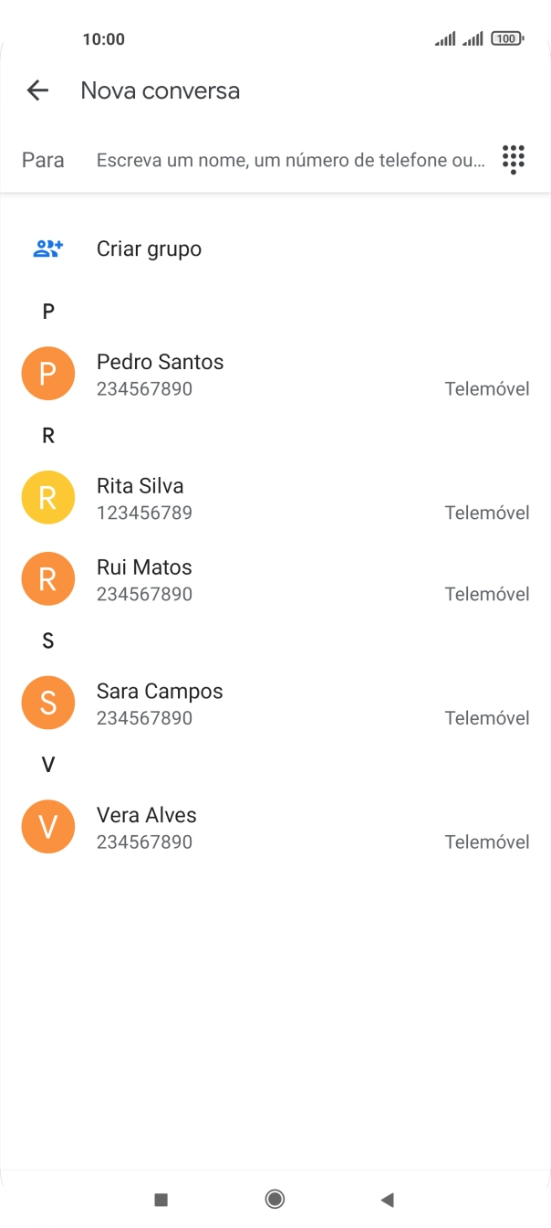 Prima o campo junto a 