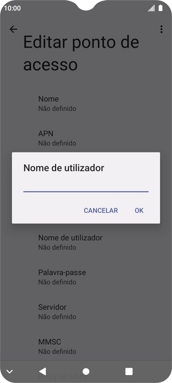 Introduza vodafone e prima OK.