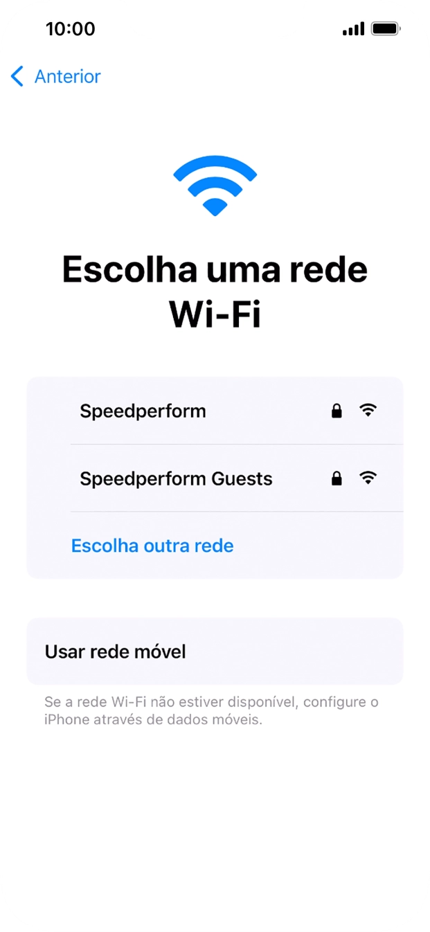 Prima a rede Wi-Fi pretendida.