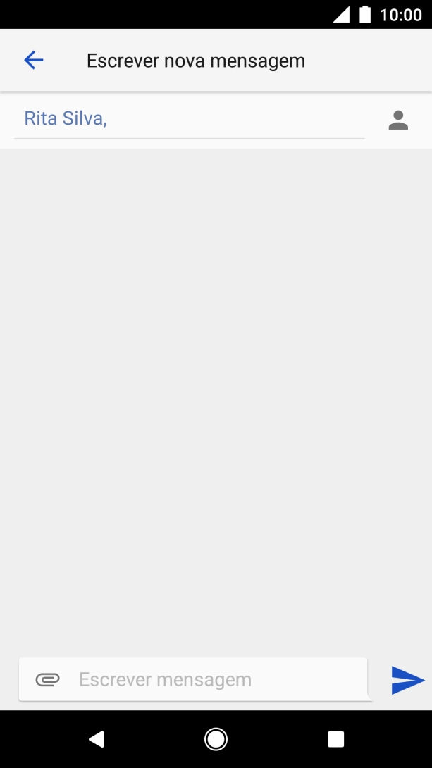 Prima o campo de escrita e escreva o texto da sua mensagem curta.