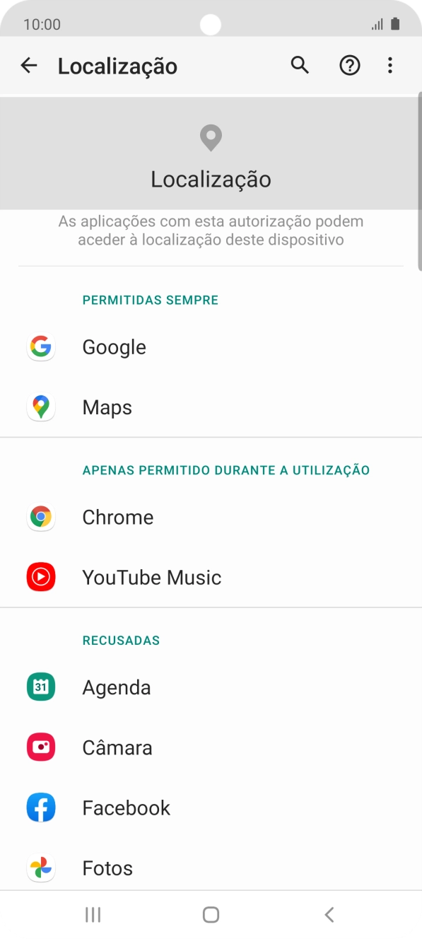 Prima a app pretendida.