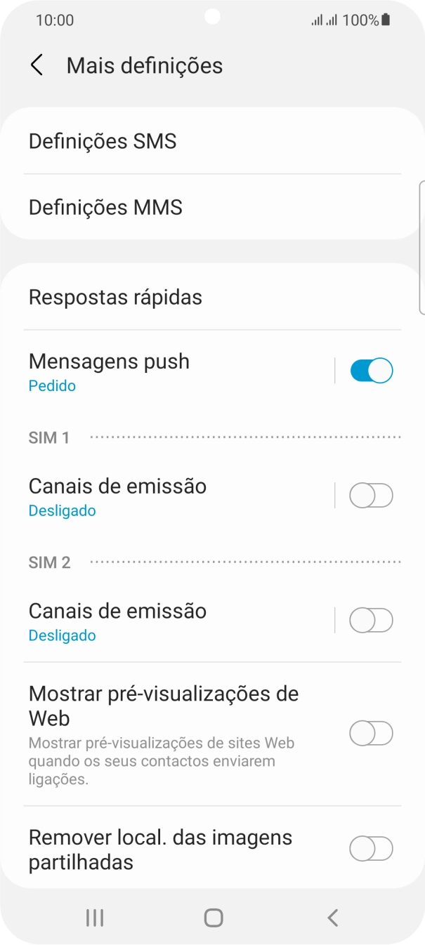 Prima Definições SMS.