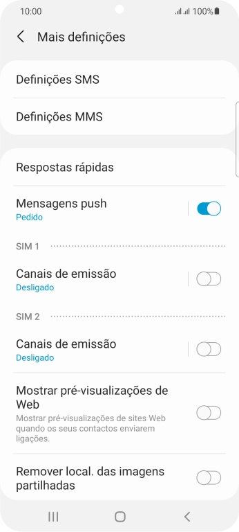 Prima Definições SMS.
