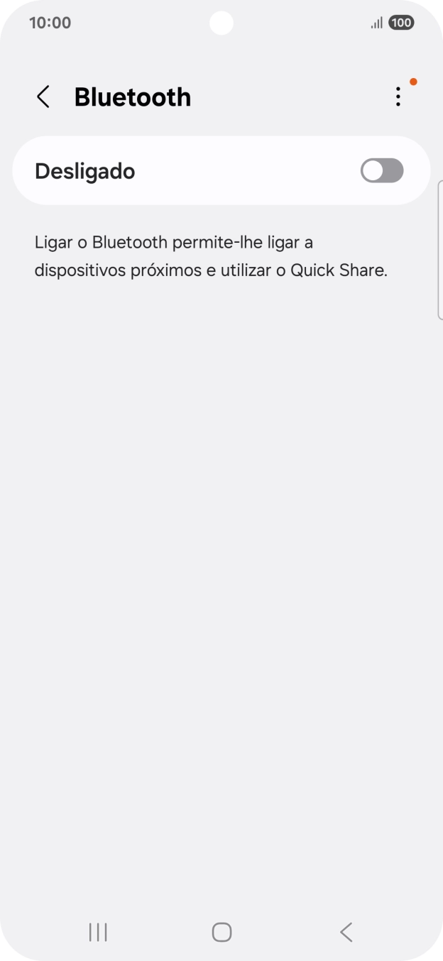 Prima o indicador para ativar a função.